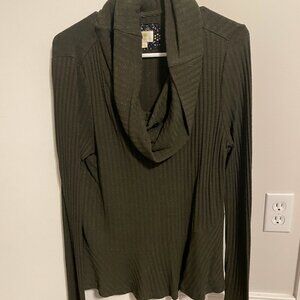 Maeve Anthropologie Cowl Neck Sweater Womens Medium Green Knit Top